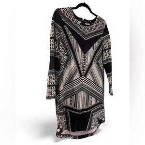 H&M Monochrome Long Sleeve Dress